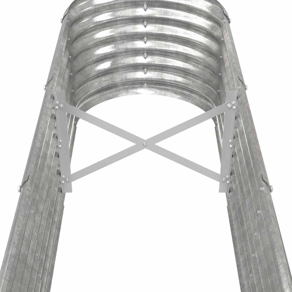 Garden Raised Bed Galvanised Steel 260x40x36 cm Silver