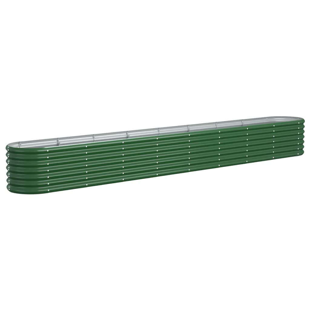 Garden Raised Bed Galvanised Steel 332x40x36 cm Green