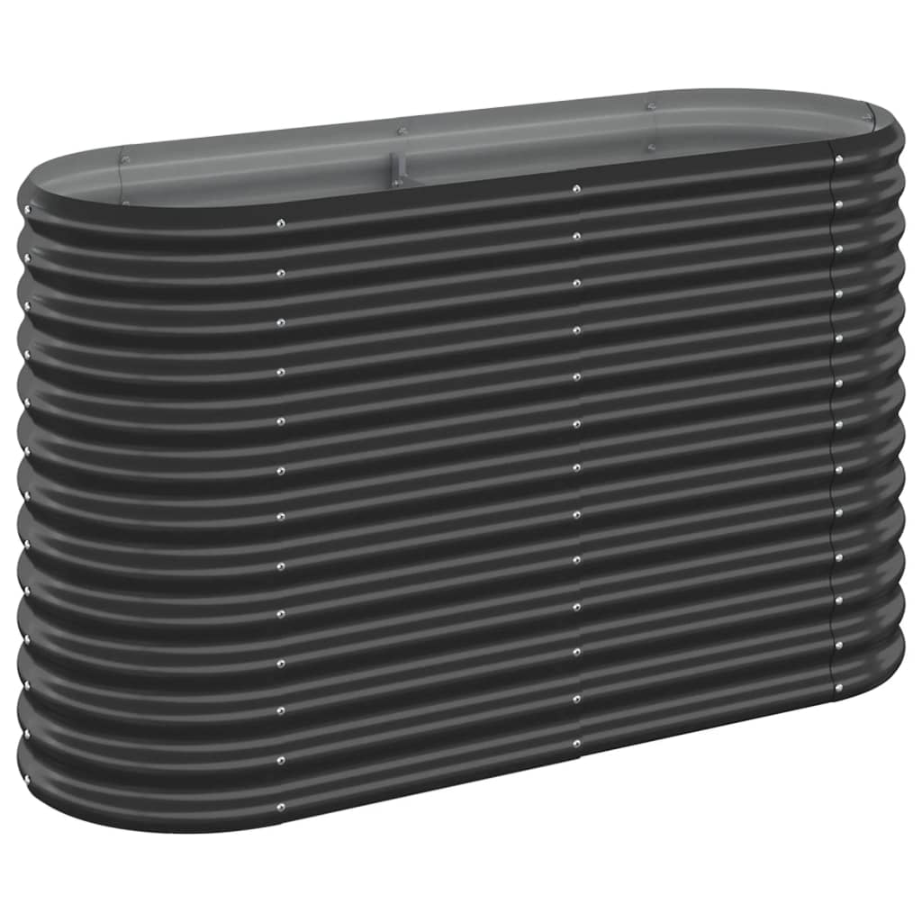 Garden Raised Bed Galvanised Steel 114x40x68 cm Anthracite