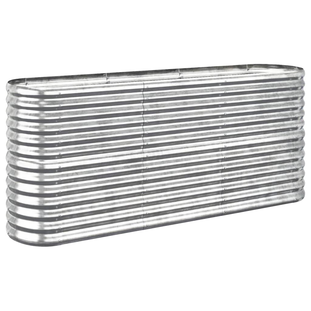 Garden Raised Bed Galvanised Steel 152x40x68 cm Silver