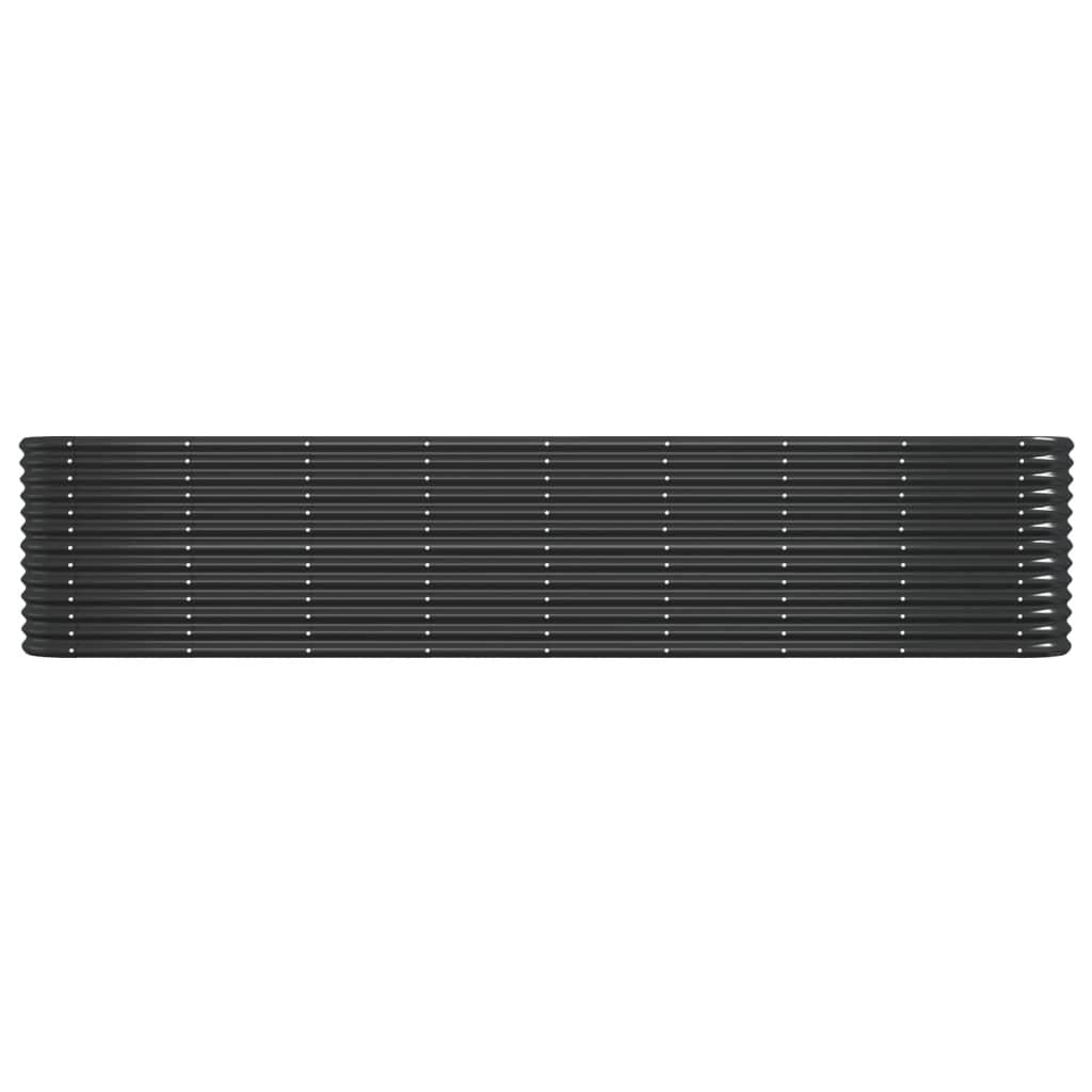 Garden Raised Bed Galvanised Steel 332x40x68 cm Anthracite