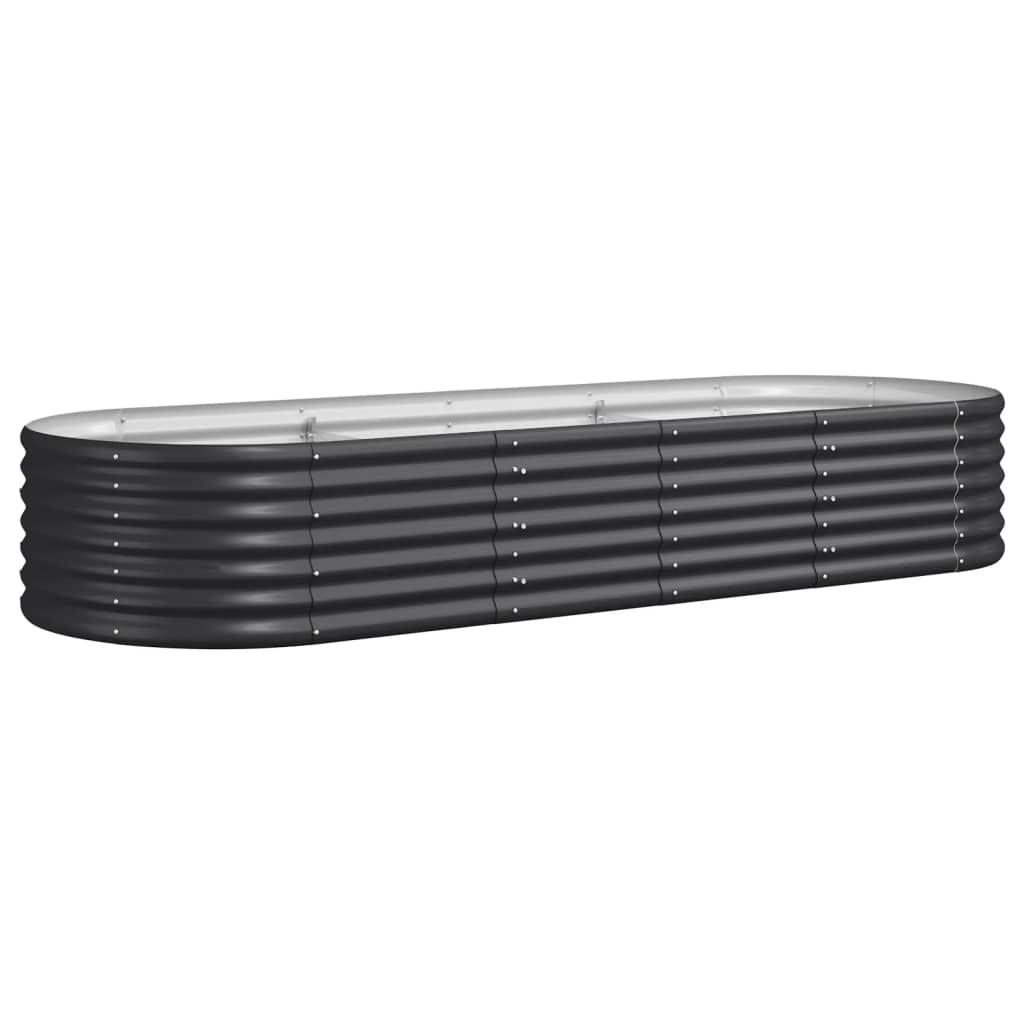 Garden Raised Bed Galvanised Steel 224x80x36 cm Anthracite