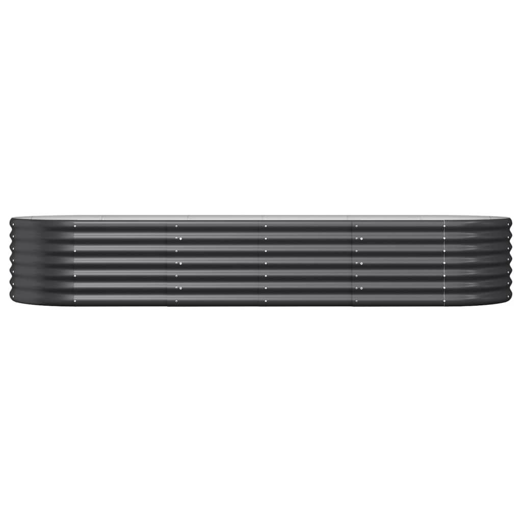 Garden Raised Bed Galvanised Steel 224x80x36 cm Anthracite
