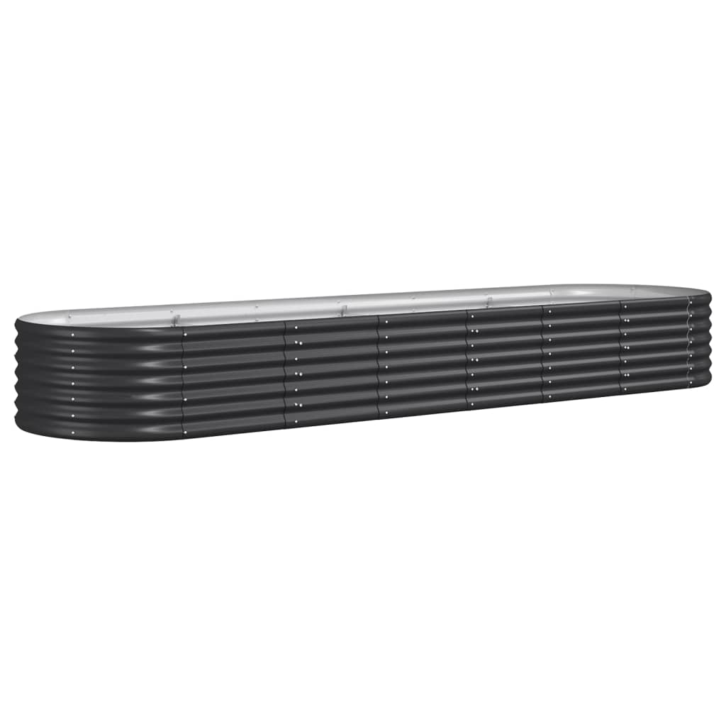 Garden Raised Bed Galvanised Steel 296x80x36 cm Anthracite