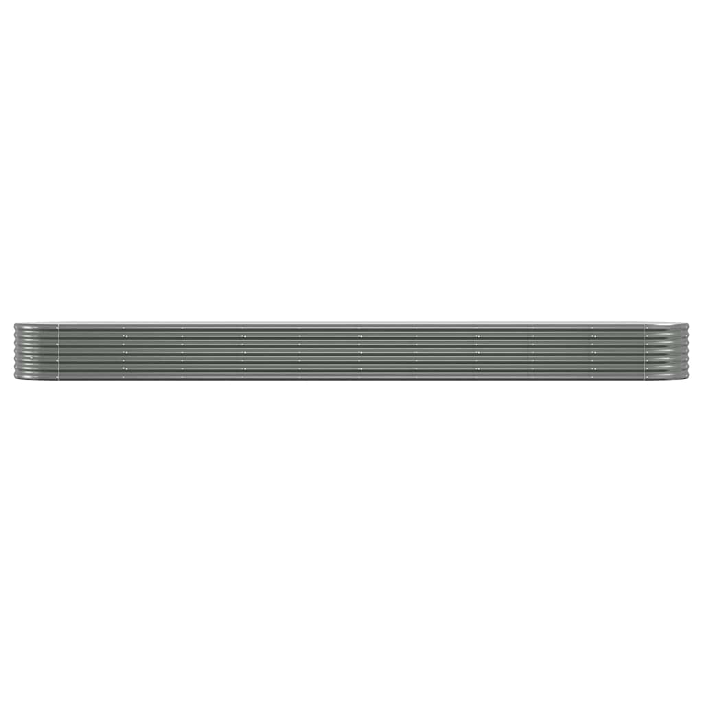 Garden Raised Bed Galvanised Steel 440x80x36 cm Grey