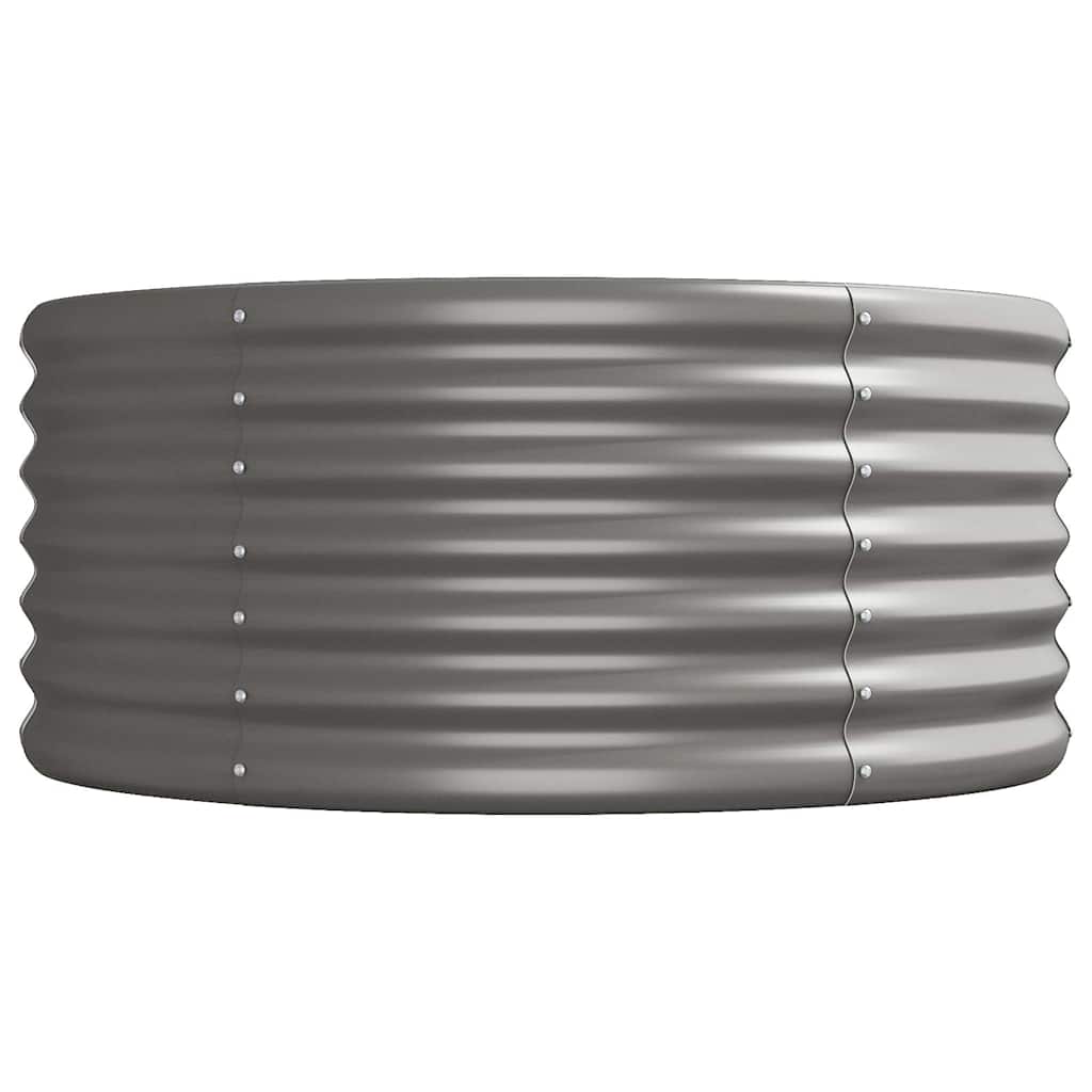 Garden Raised Bed Galvanised Steel 440x80x36 cm Grey