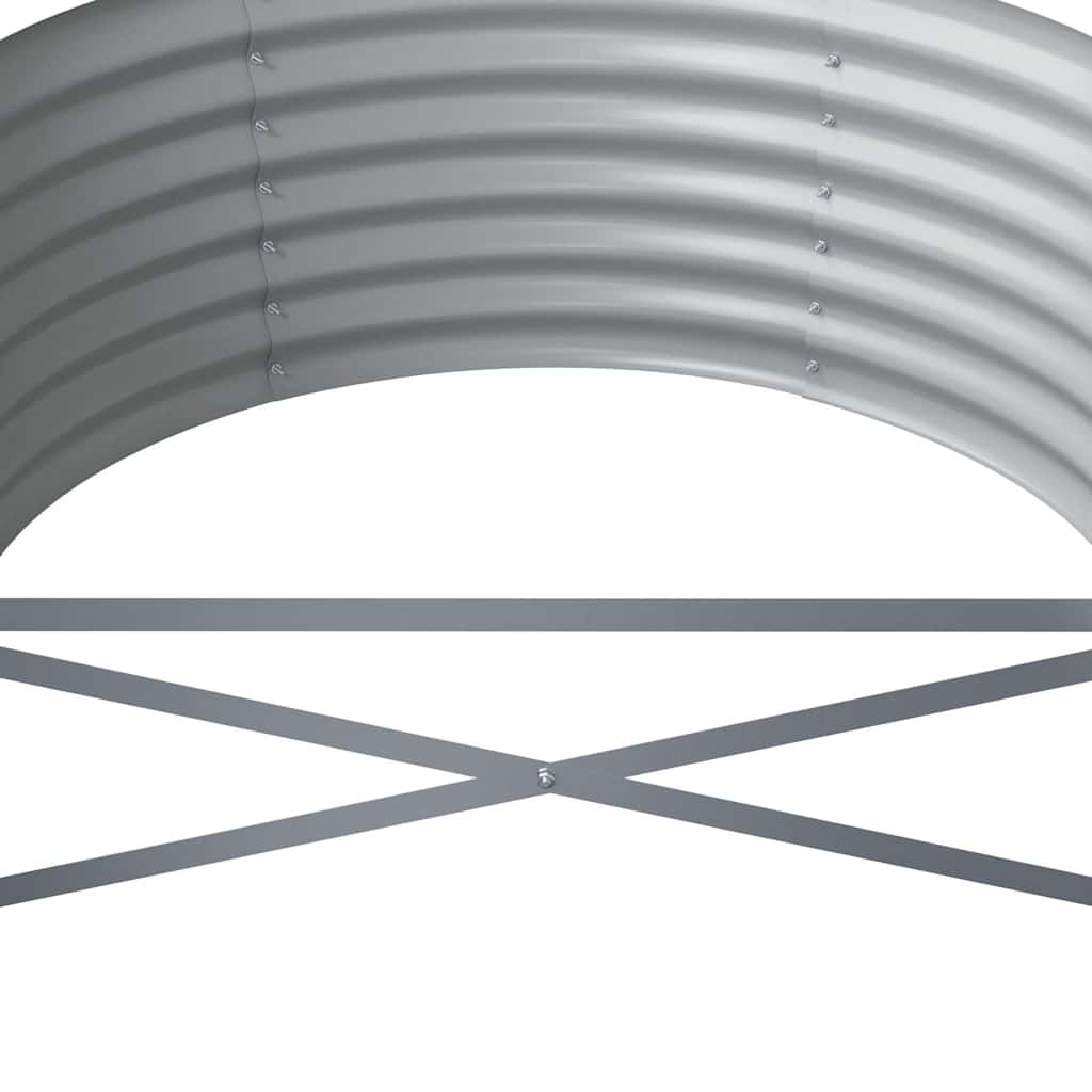 Garden Raised Bed Galvanised Steel 440x80x36 cm Grey