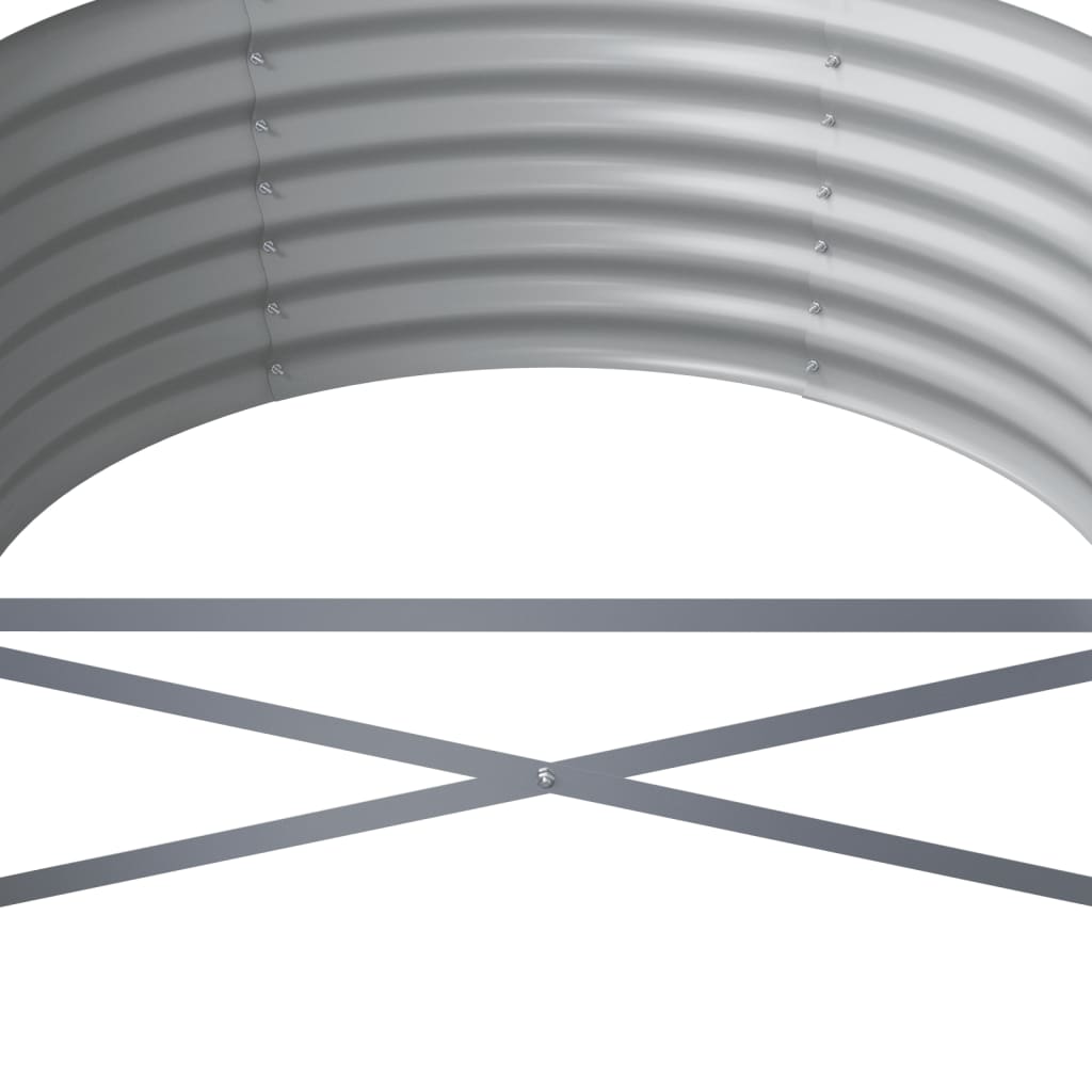Garden Raised Bed Galvanised Steel 512x80x36 cm Grey