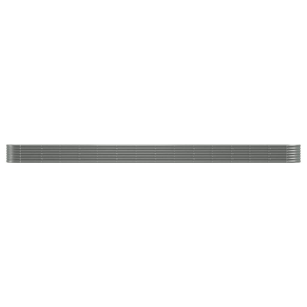 Garden Raised Bed Galvanised Steel 620x80x36 cm Grey