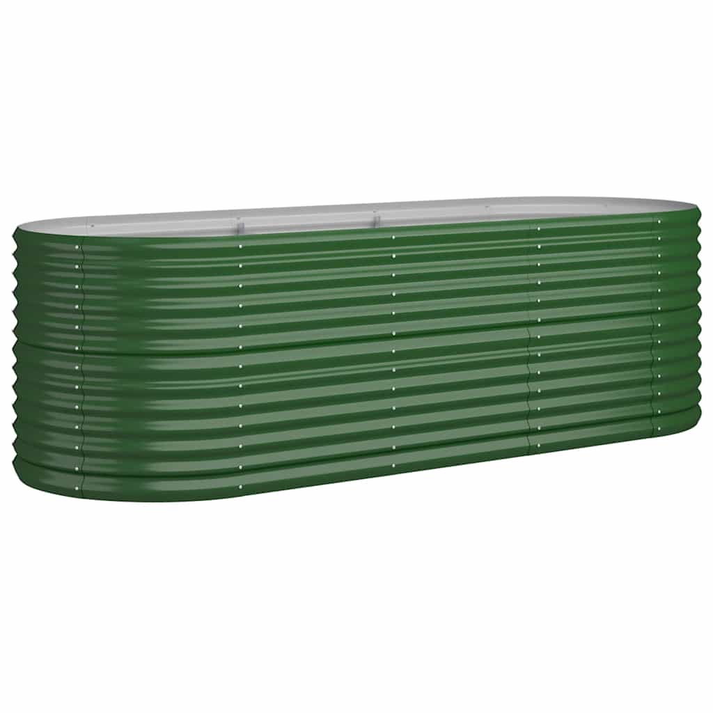 Garden Raised Bed Galvanised Steel 224x80x68 cm Green