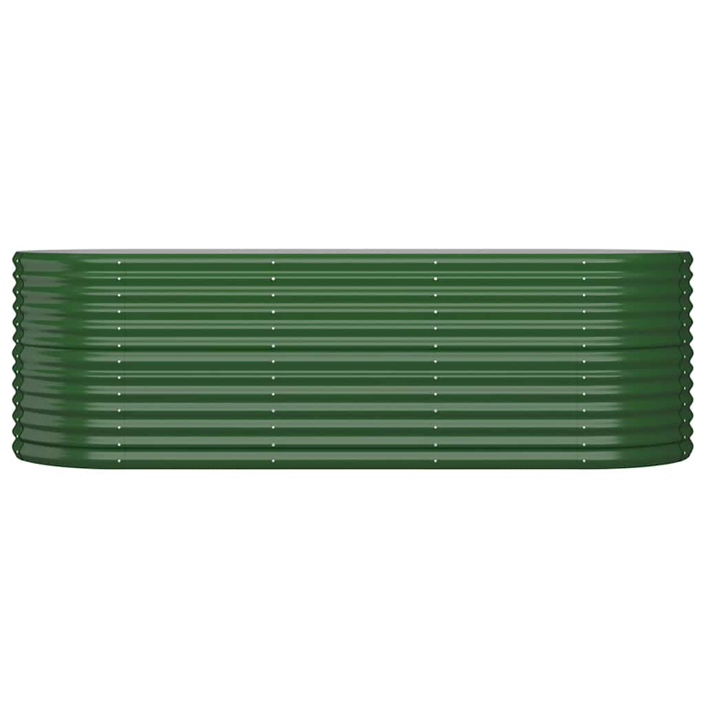 Garden Raised Bed Galvanised Steel 224x80x68 cm Green