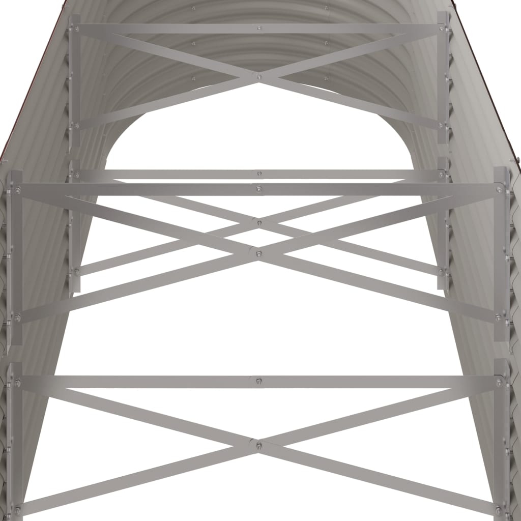 Garden Raised Bed Galvanised Steel 224x80x68 cm Brown