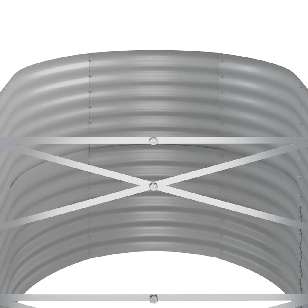 Garden Raised Bed Galvanised Steel 440x80x68 cm Grey