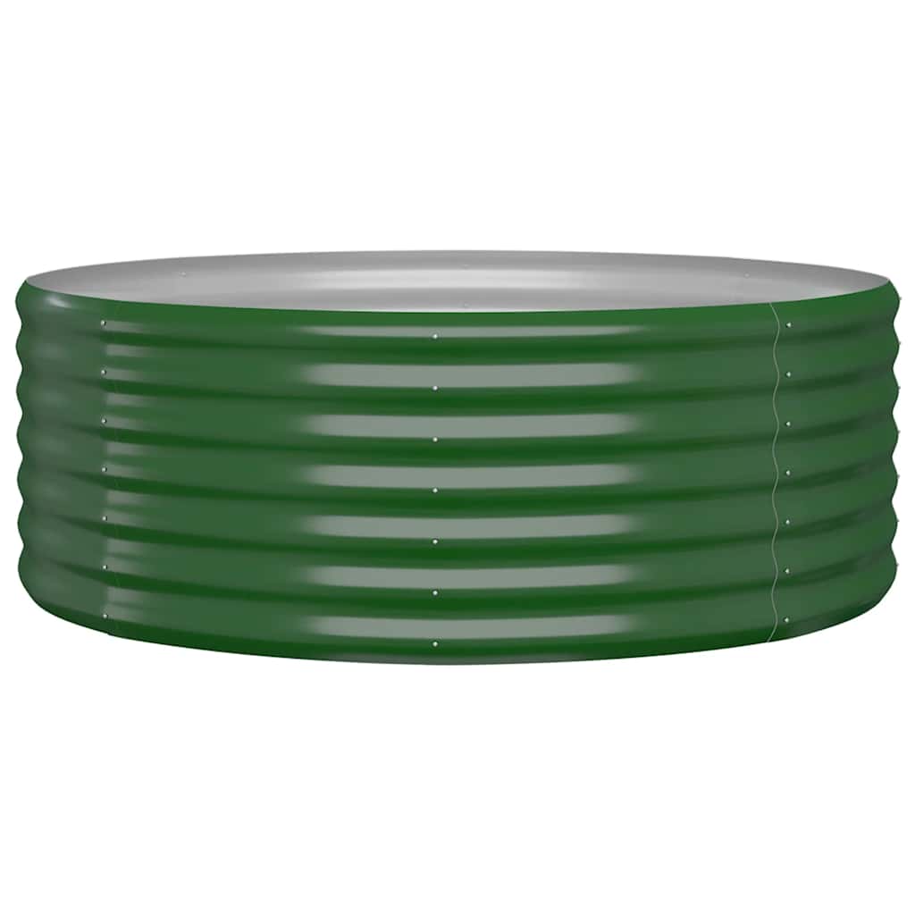 Garden Raised Bed Galvanised Steel 100x100x36 cm Green