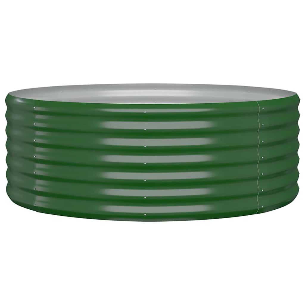 Garden Raised Bed Galvanised Steel 100x100x36 cm Green