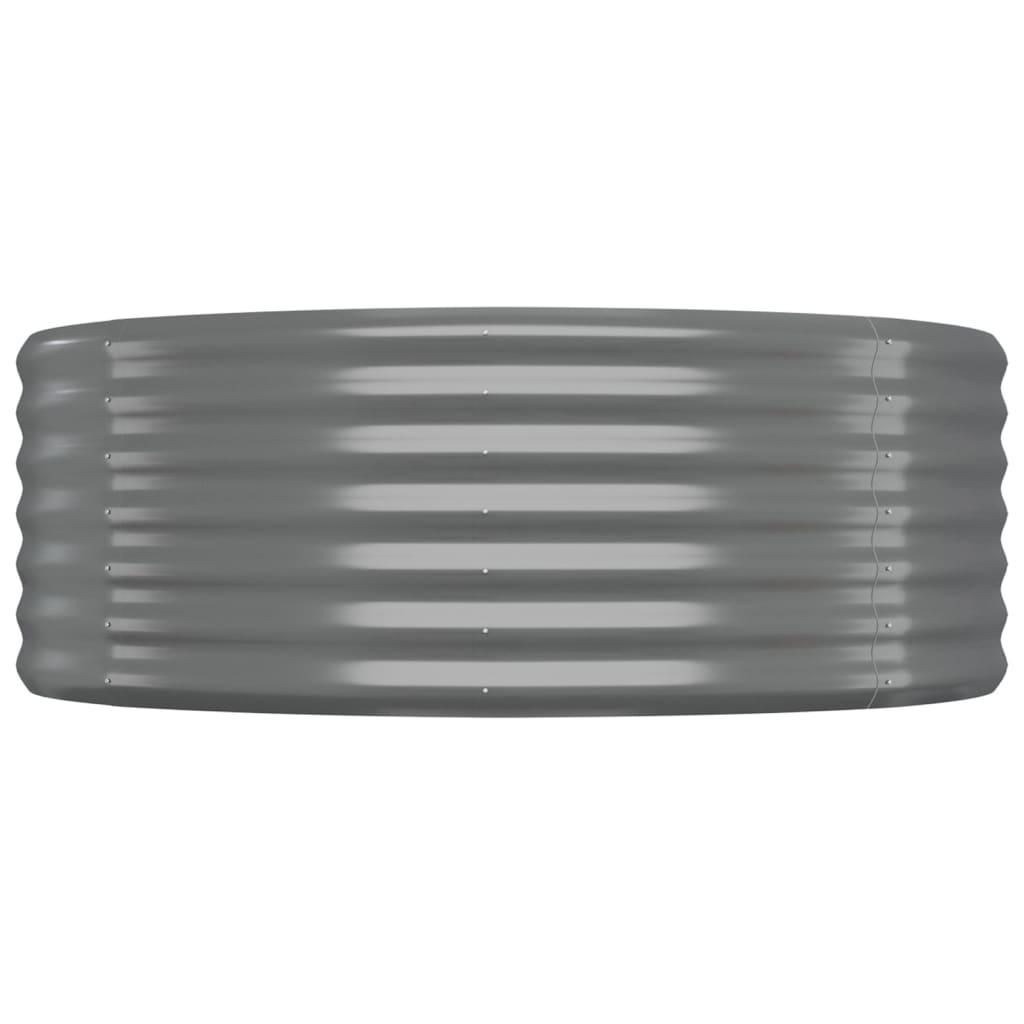 Garden Raised Bed Galvanised Steel 322x100x36 cm Grey