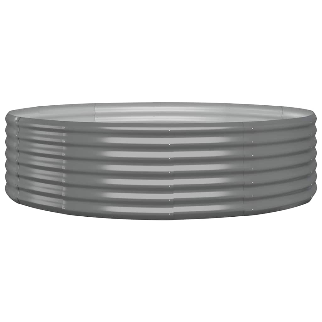 Garden Raised Bed Galvanised Steel 140x140x36 cm Grey