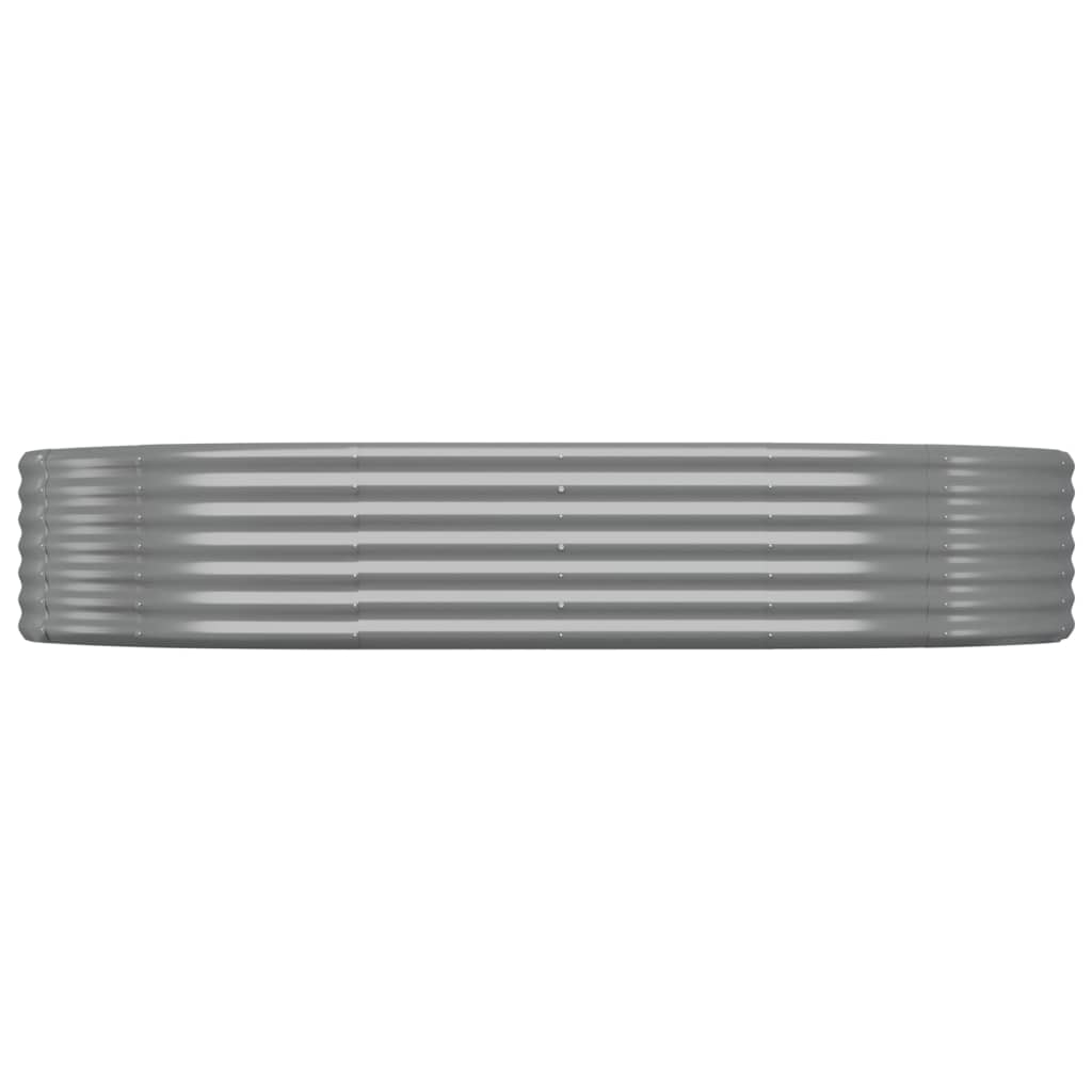 Garden Raised Bed Galvanised Steel 214x140x36 cm Grey