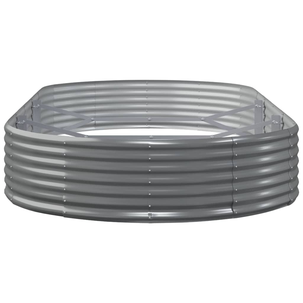 Garden Raised Bed Galvanised Steel 296x140x36 cm Grey