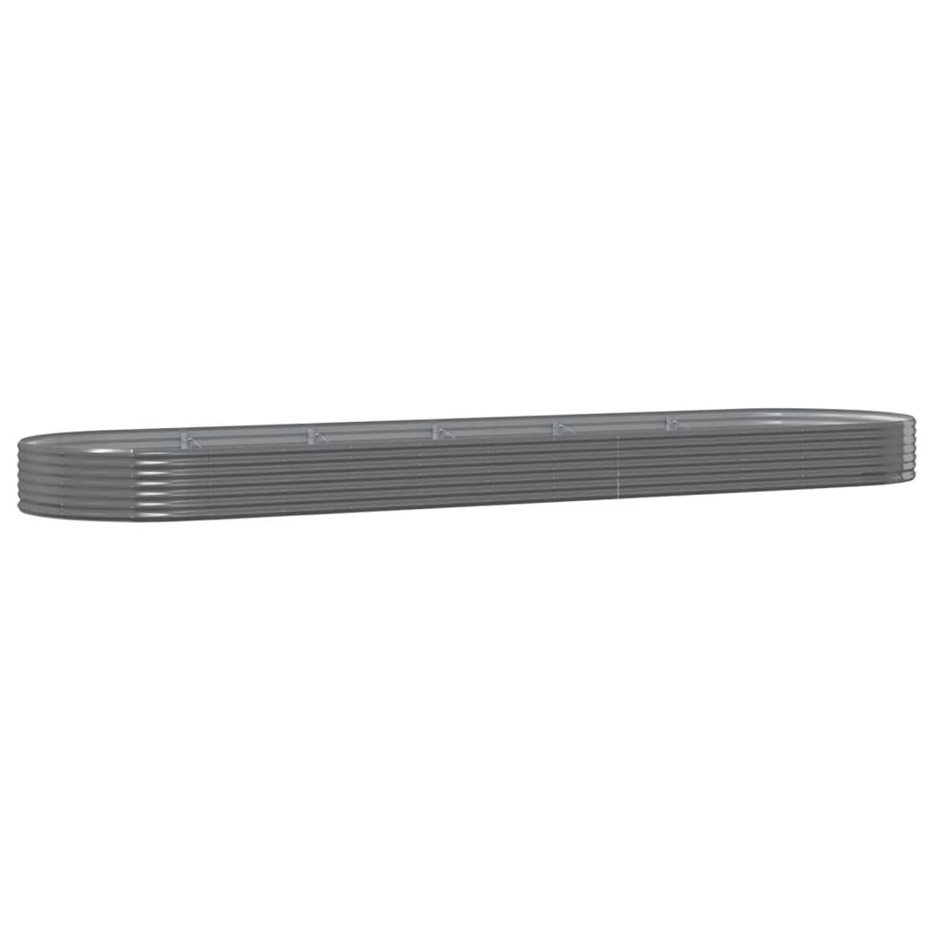 Garden Raised Bed Galvanised Steel 523x140x36 cm Grey
