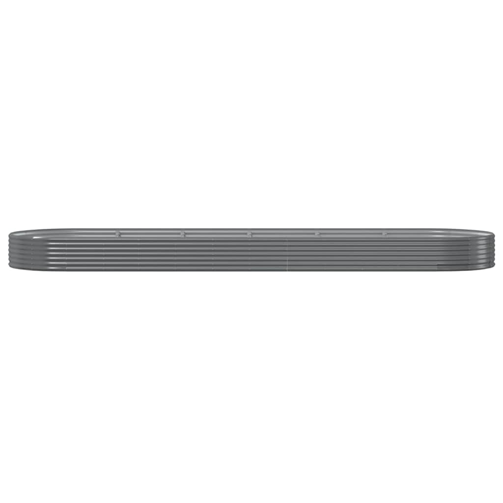 Garden Raised Bed Galvanised Steel 523x140x36 cm Grey