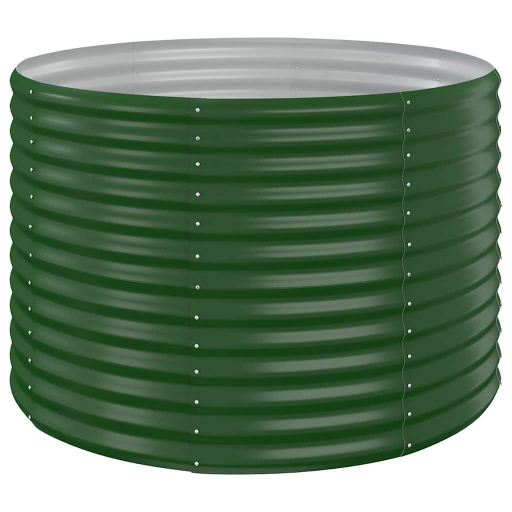 Garden Raised Bed Galvanised Steel 100x100x68 cm Green