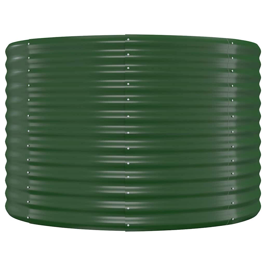 Garden Raised Bed Galvanised Steel 100x100x68 cm Green