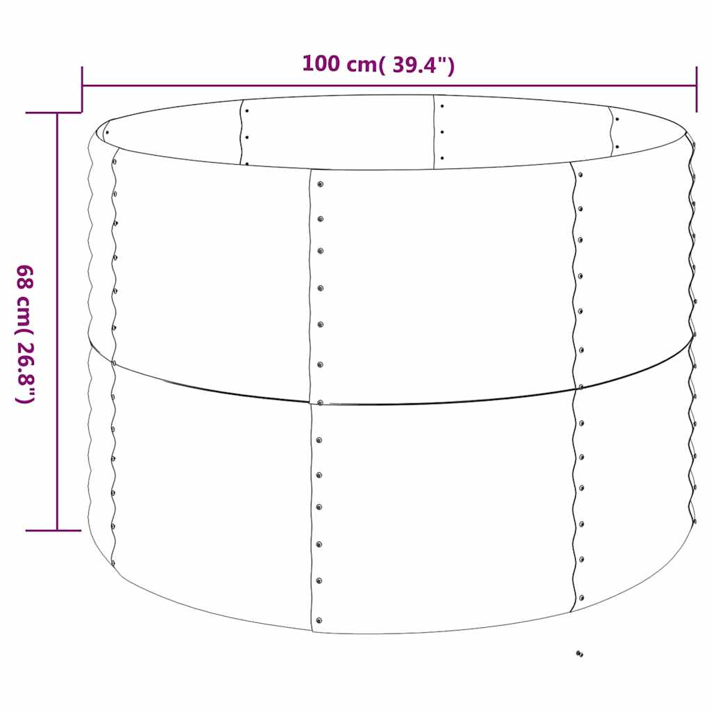 Garden Raised Bed Galvanised Steel 100x100x68 cm Green