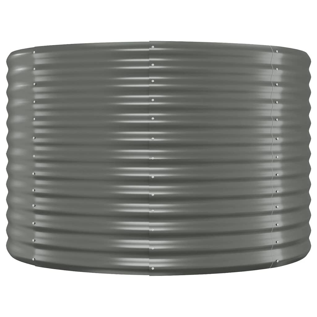 Garden Raised Bed Galvanised Steel 100x100x68 cm Grey