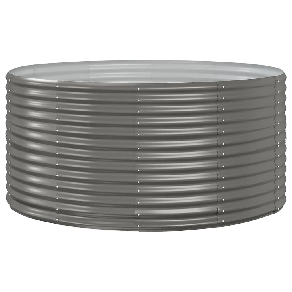 Garden Raised Bed Grey 140x140x68 cm Galvanised Steel
