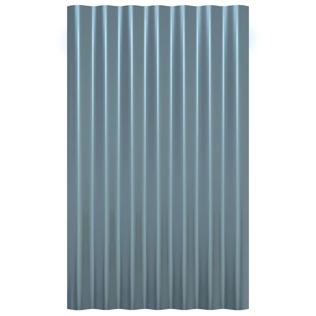 Roof Panels 36 pcs Galvanised Steel Grey 60x36 cm