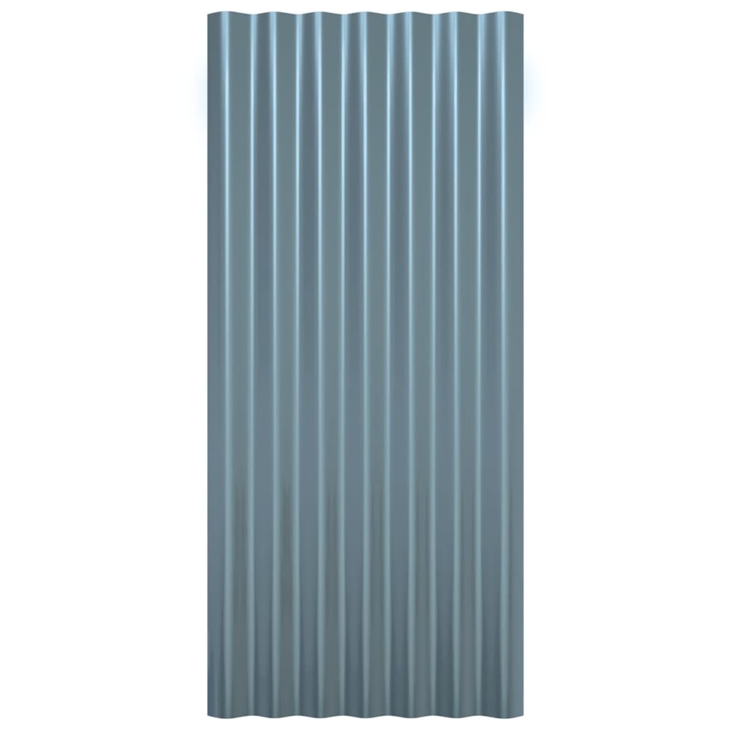 Roof Panels 36 pcs Galvanised Steel Grey 80x36 cm
