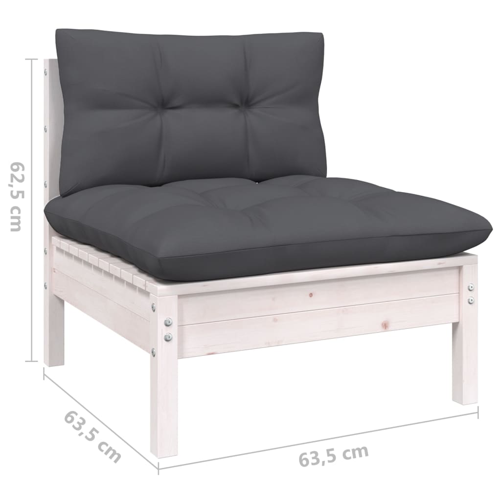 9 Piece Garden Lounge Set with Anthracite Cushions Pinewood