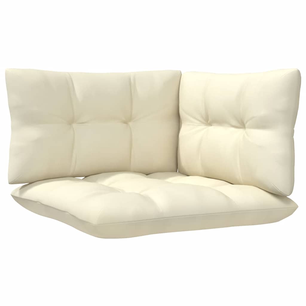 8 Piece Garden Lounge Set with Cream Cushions Pinewood