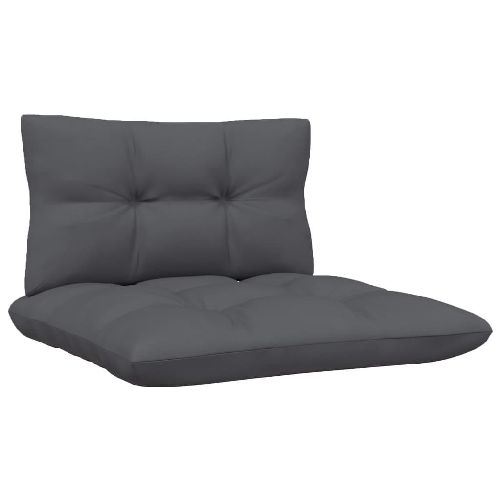 8 Piece Garden Lounge Set with Anthracite Cushions Pinewood