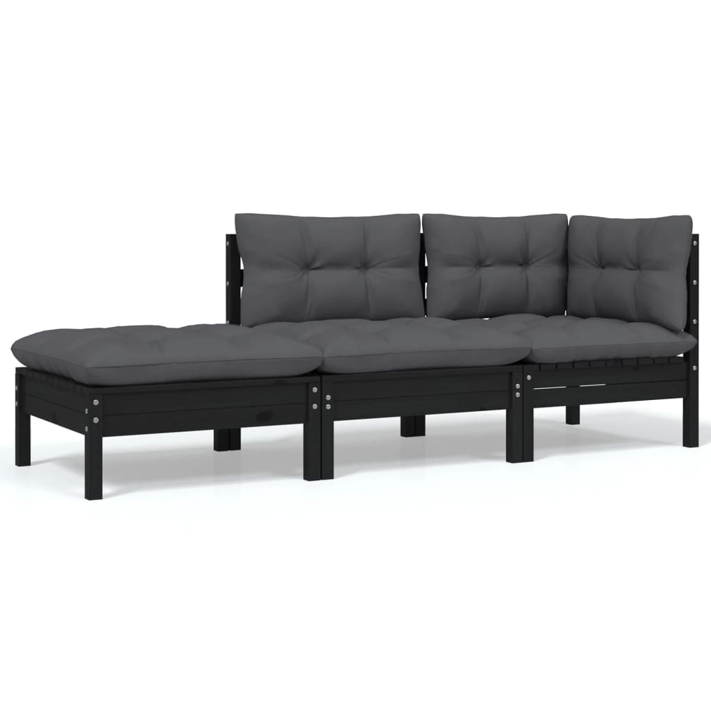 6 Piece Garden Lounge Set with Cushions Solid Pinewood