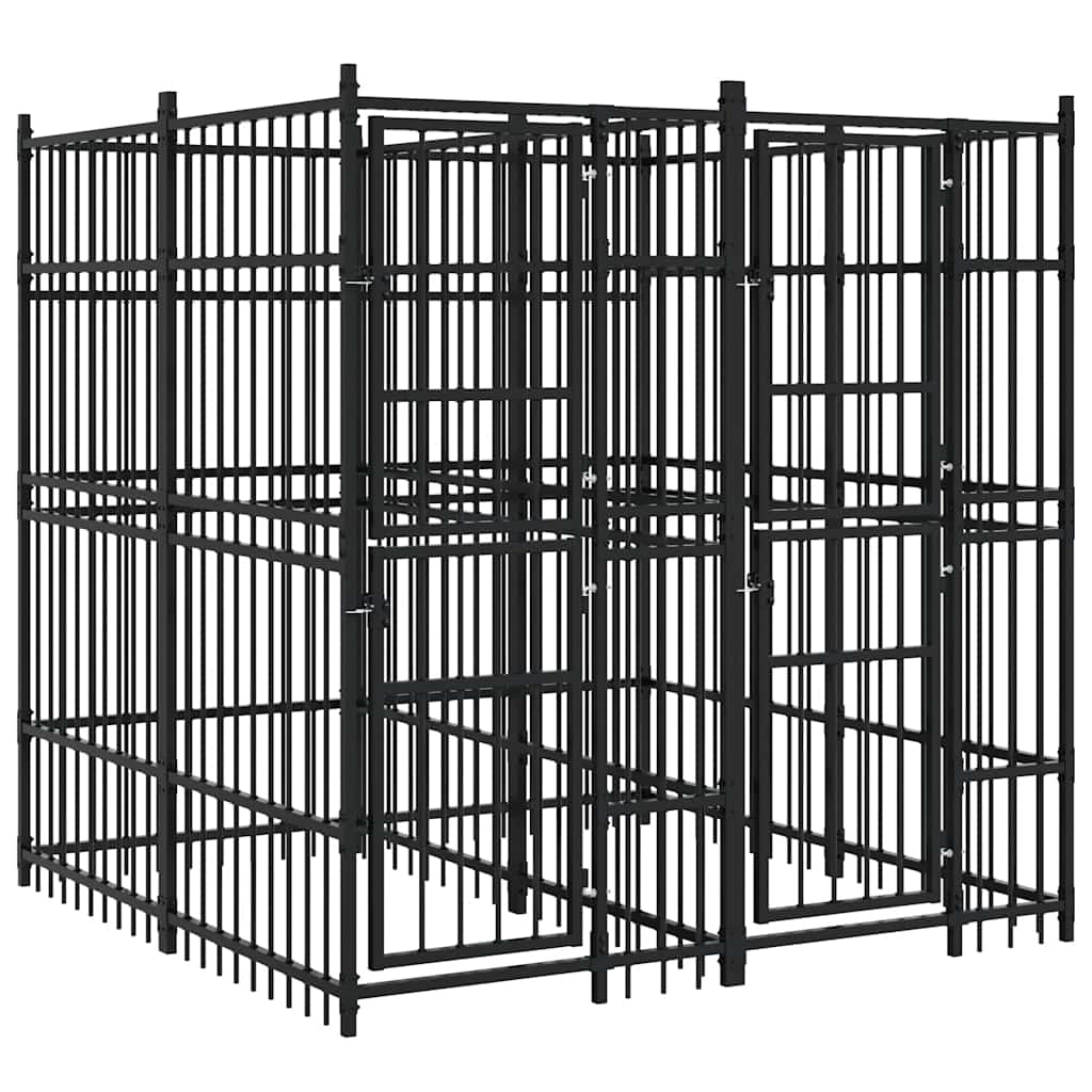Outdoor Dog Kennel Steel 3.69 m²