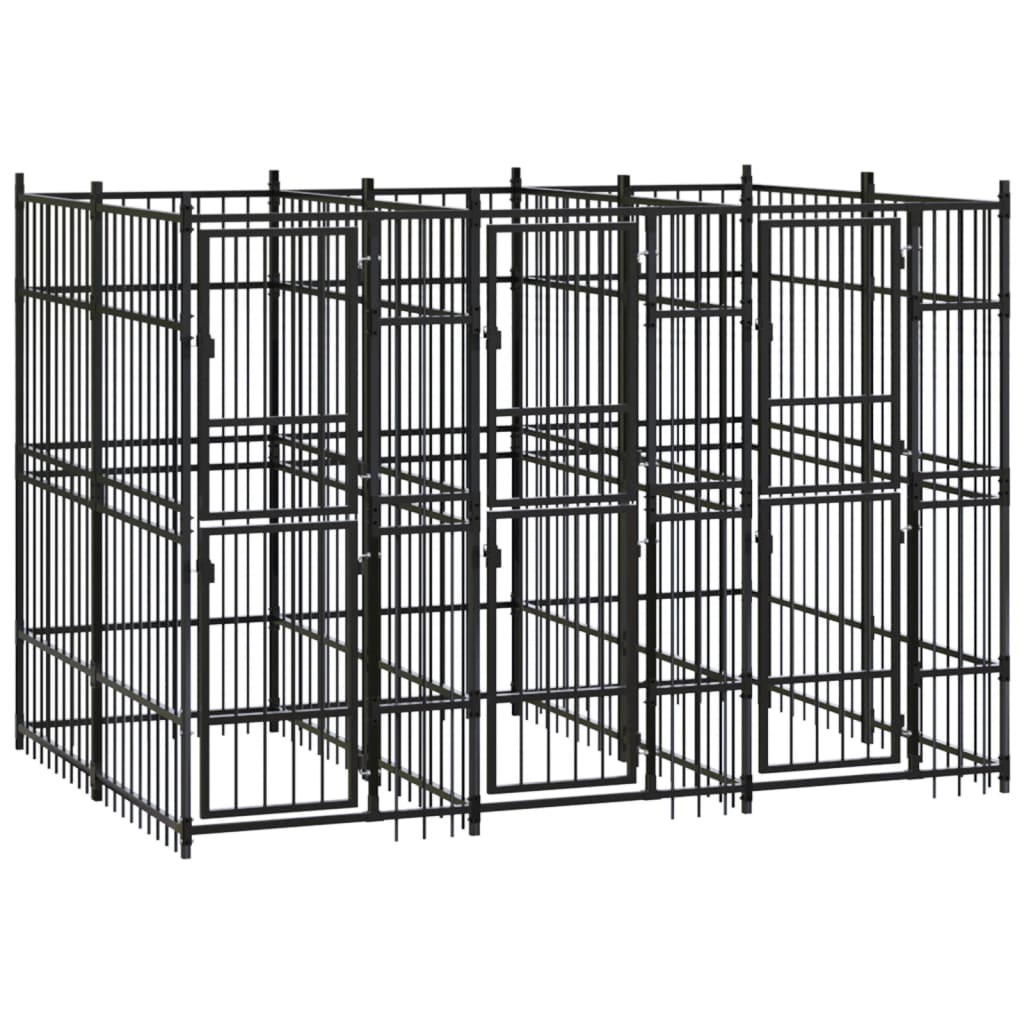 Outdoor Dog Kennel Steel 5,53 m²