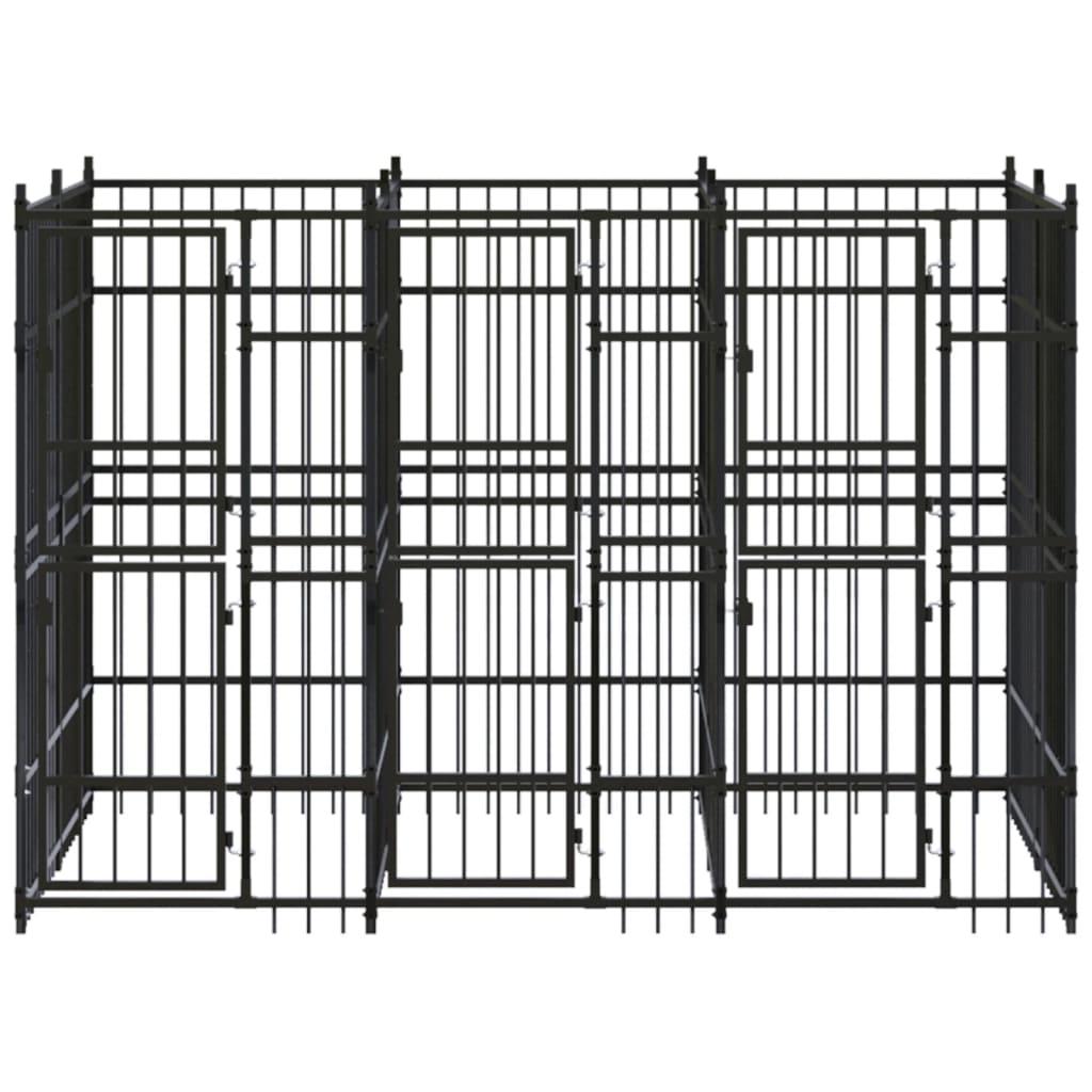 Outdoor Dog Kennel Steel 5.53 m²