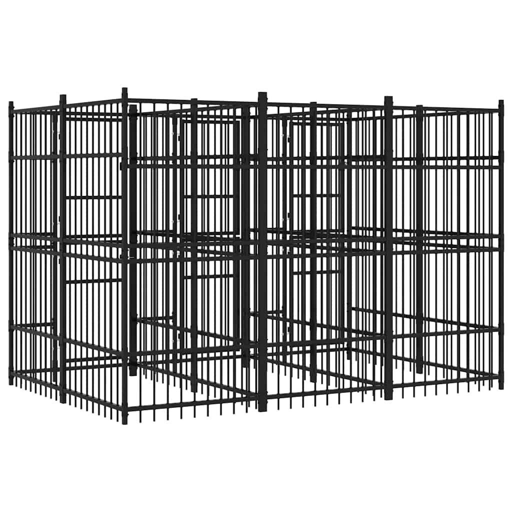 Outdoor Dog Kennel Steel 5.53 m²