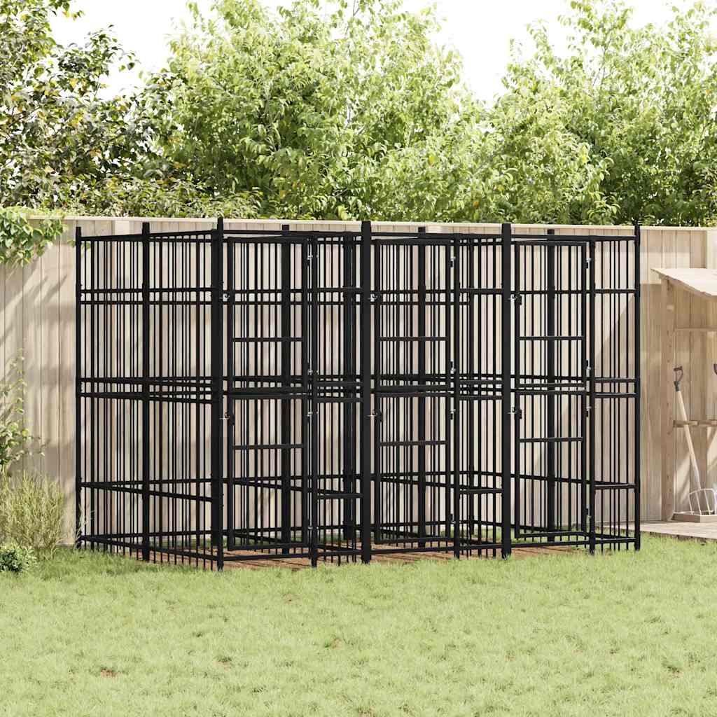 Outdoor Dog Kennel Steel 5,53 m²
