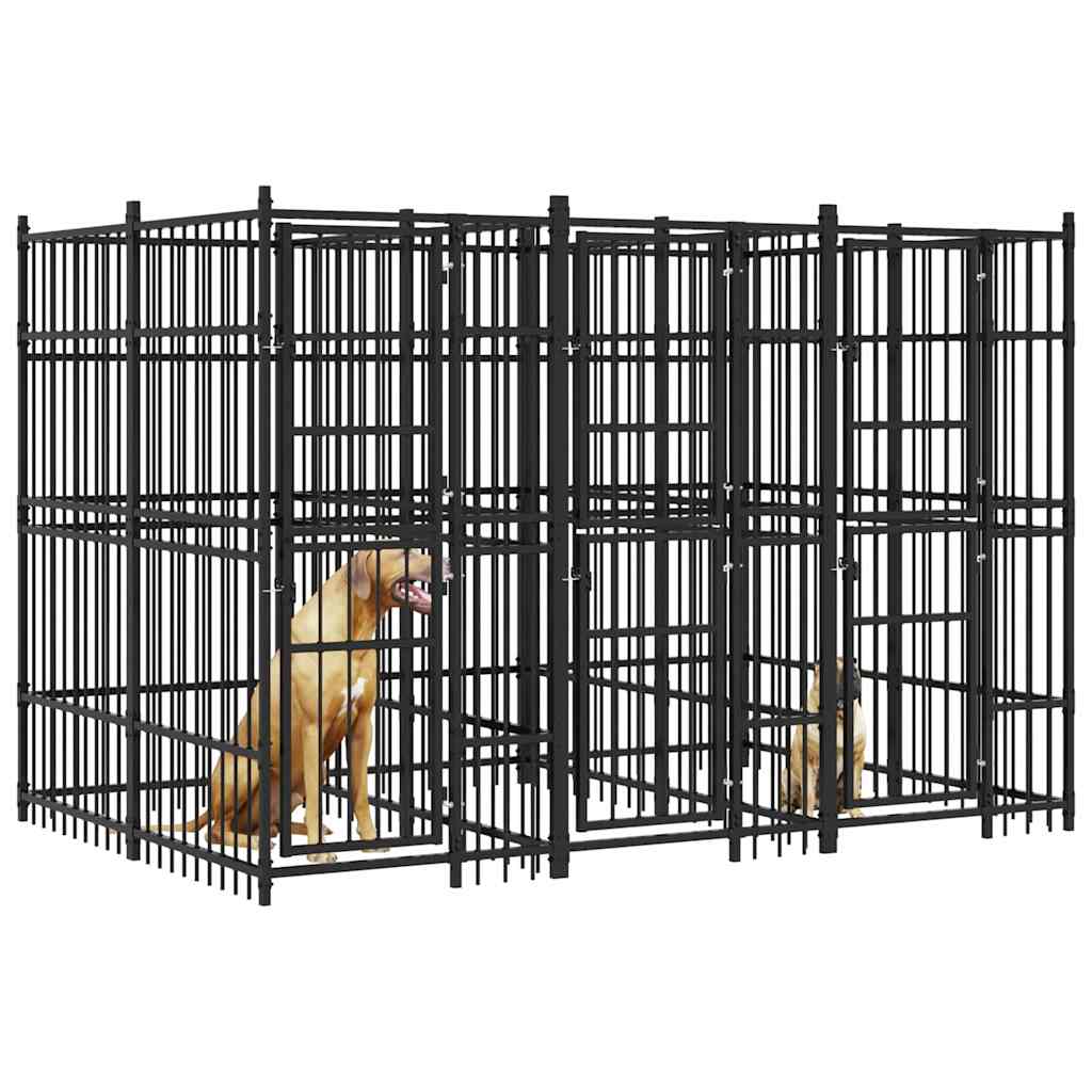 Outdoor Dog Kennel Steel 7,37 m²