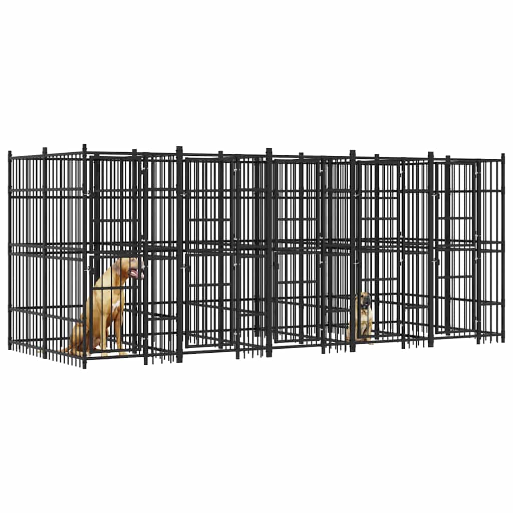 Outdoor Dog Kennel Steel 9,22 m²