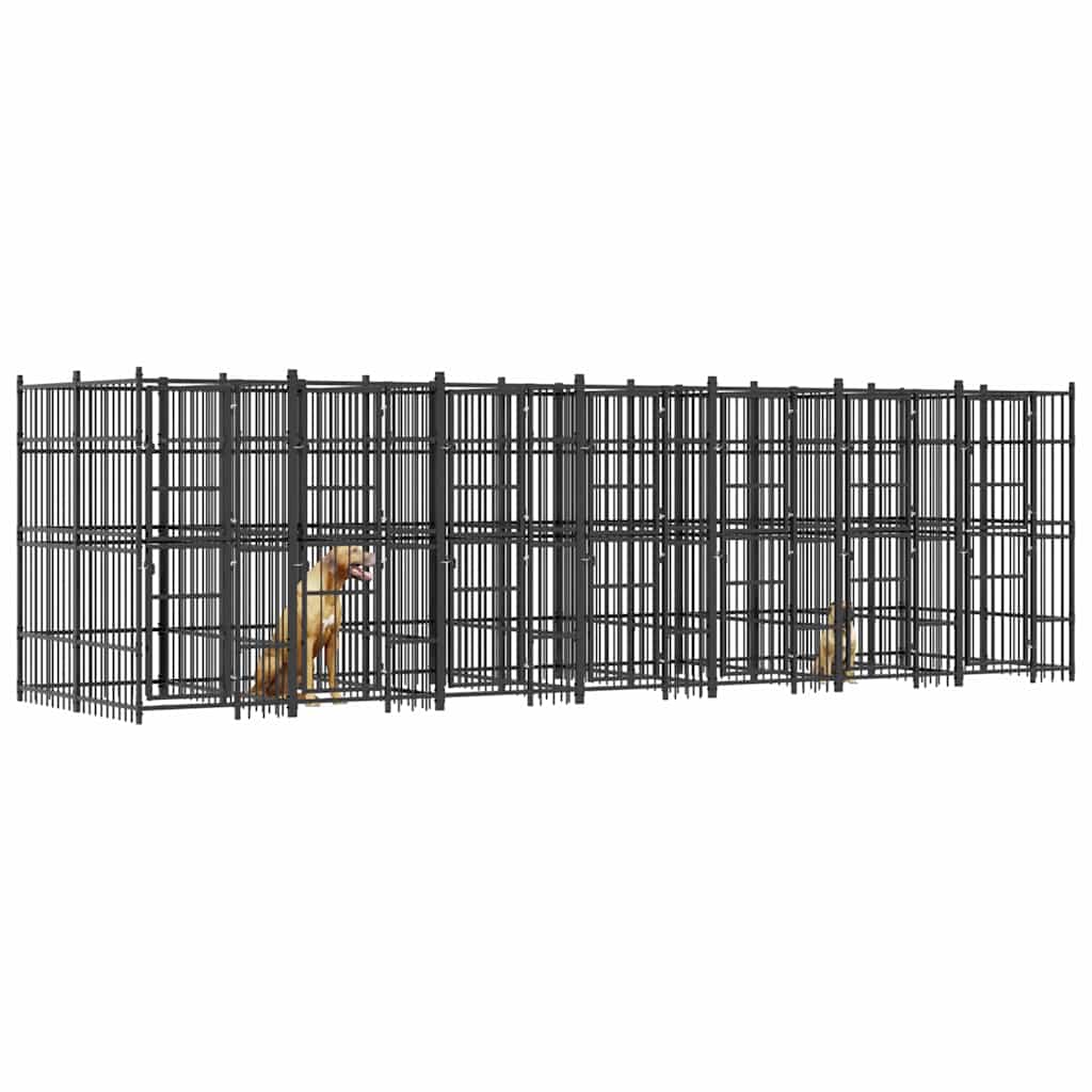 Outdoor Dog Kennel Steel 12,9 m²
