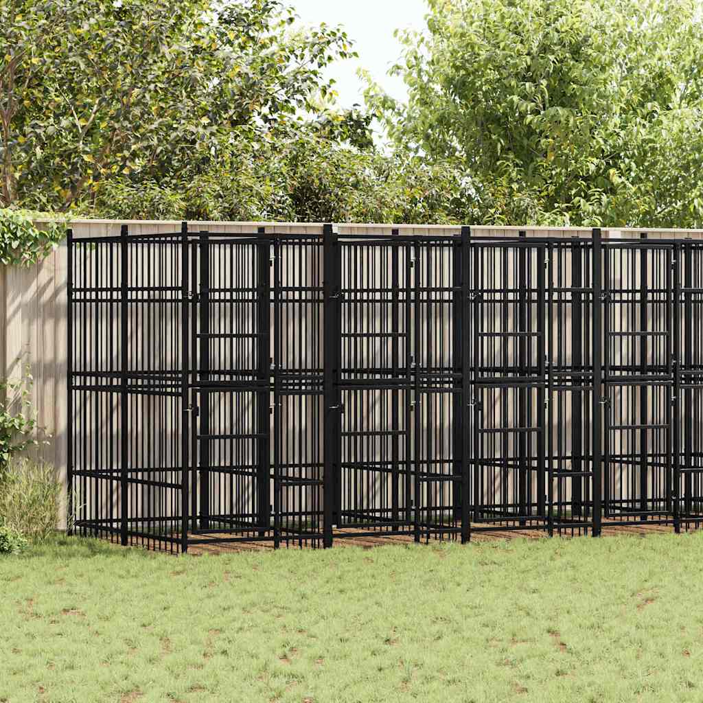 Outdoor Dog Kennel Steel 12,9 m²