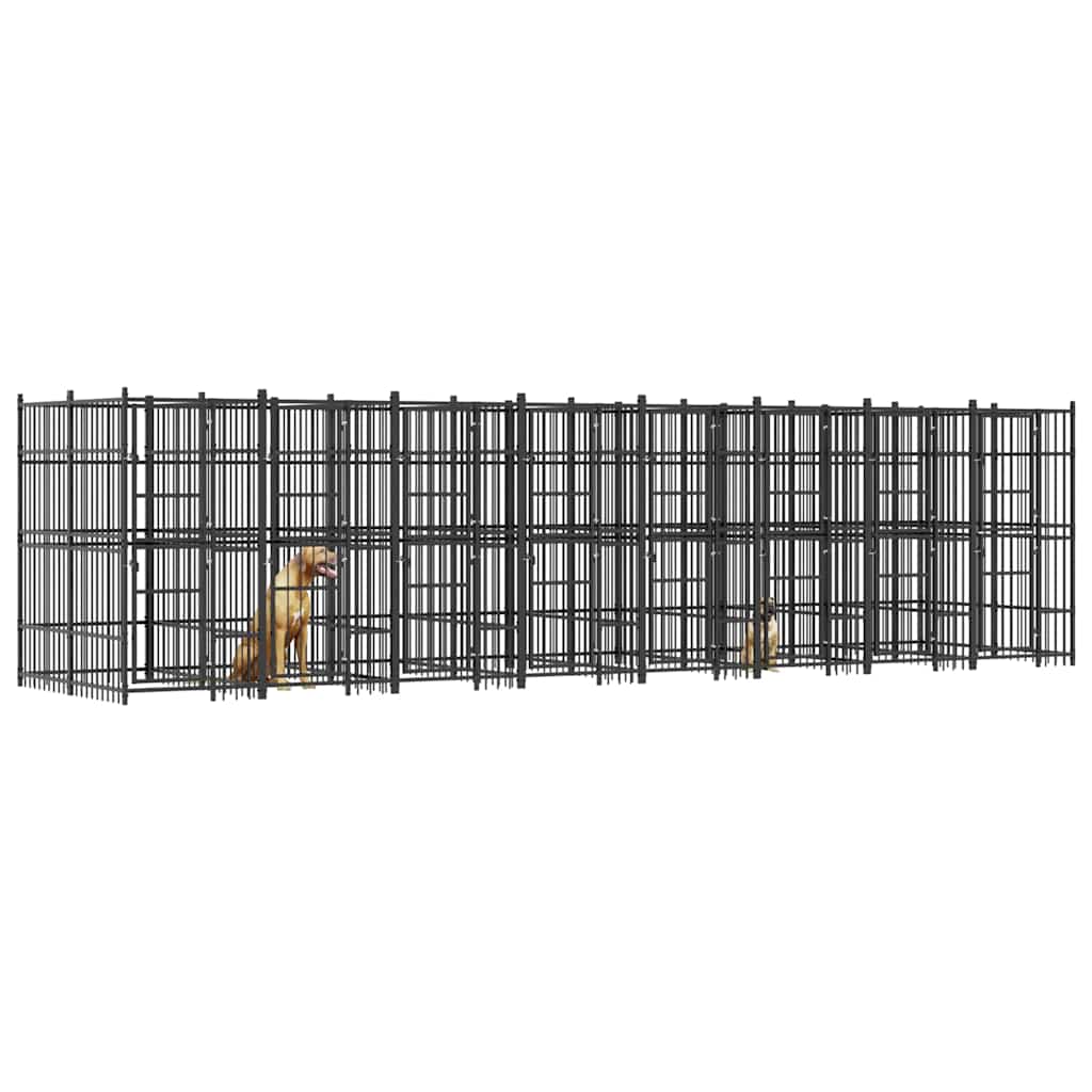 Outdoor Dog Kennel Steel 14,75 m²