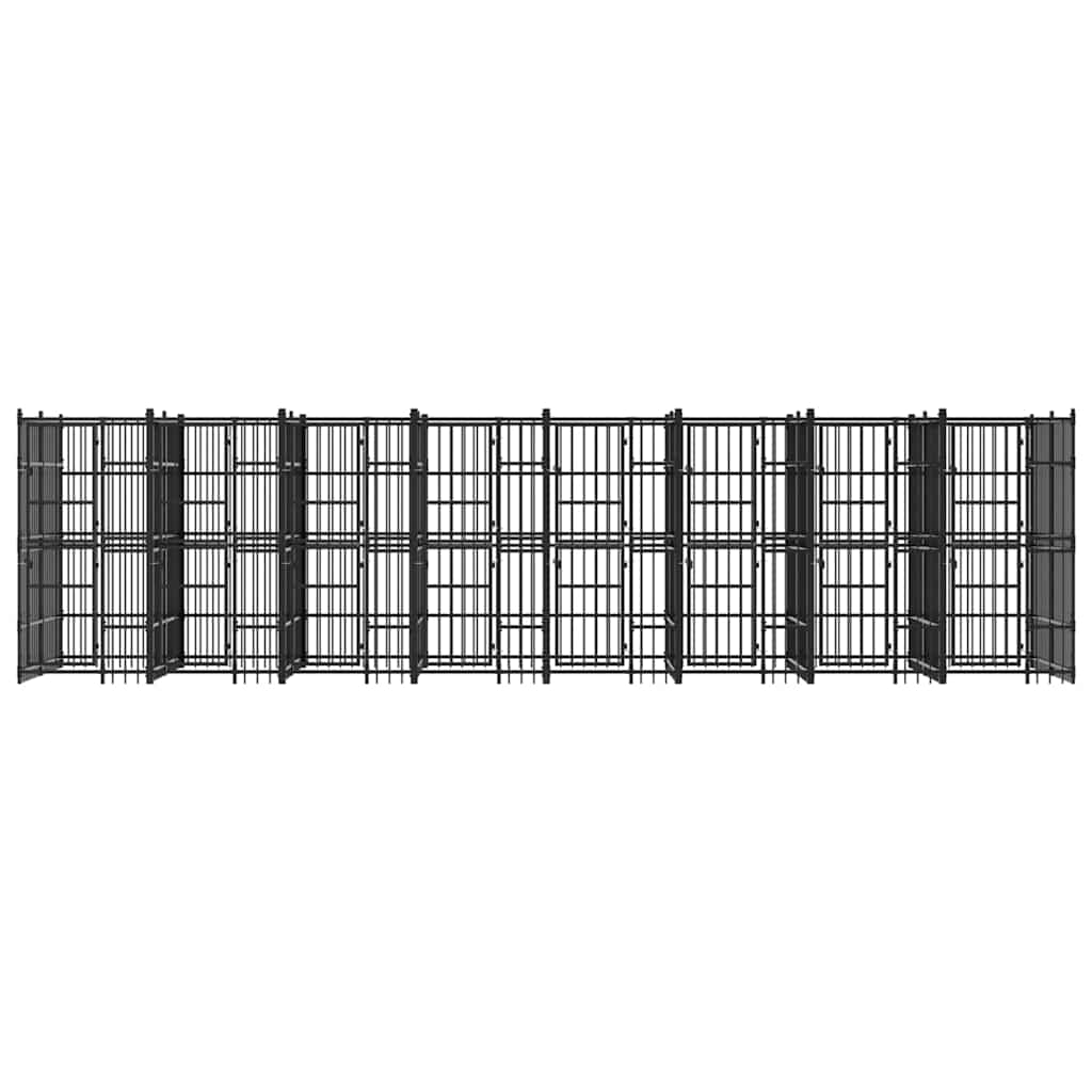 Outdoor Dog Kennel Steel 14,75 m²