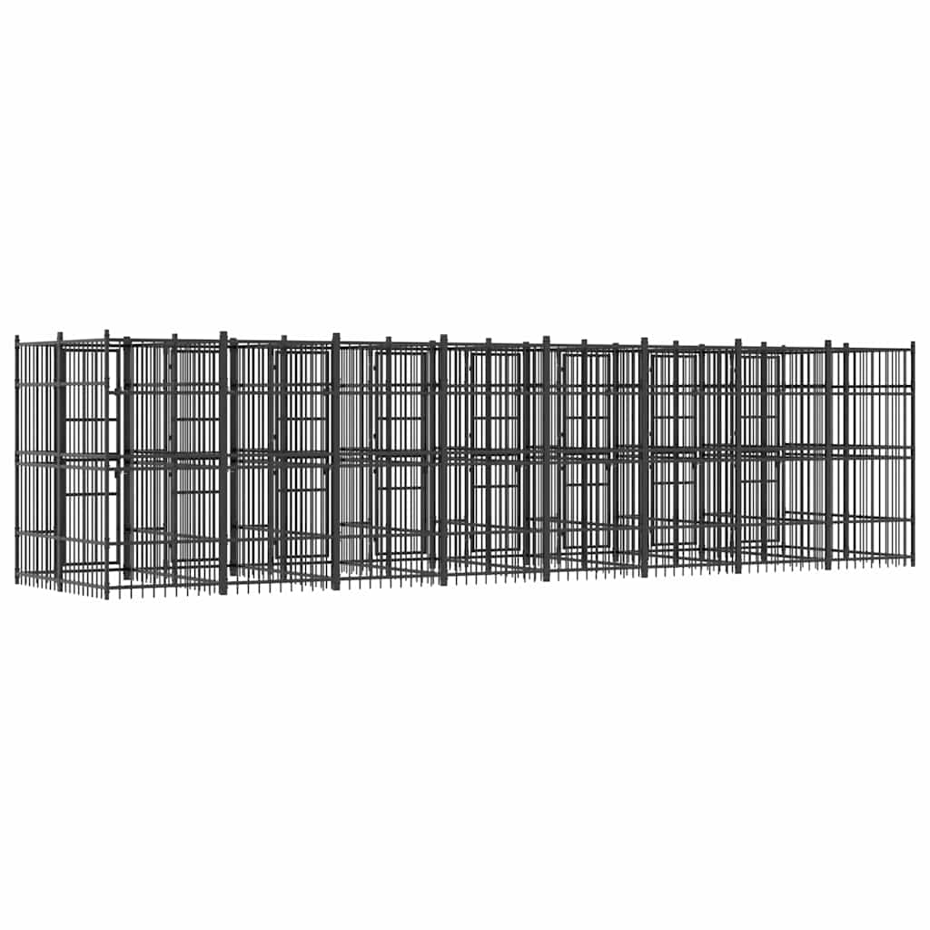 Outdoor Dog Kennel Steel 14,75 m²