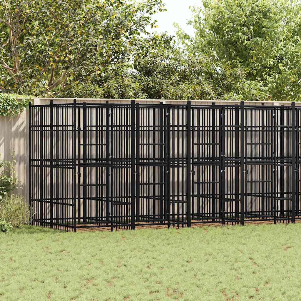 Outdoor Dog Kennel Steel 14,75 m²