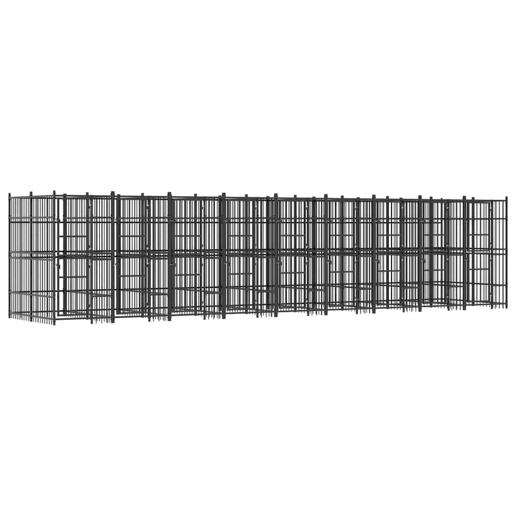 Outdoor Dog Kennel Steel 16,59 m²